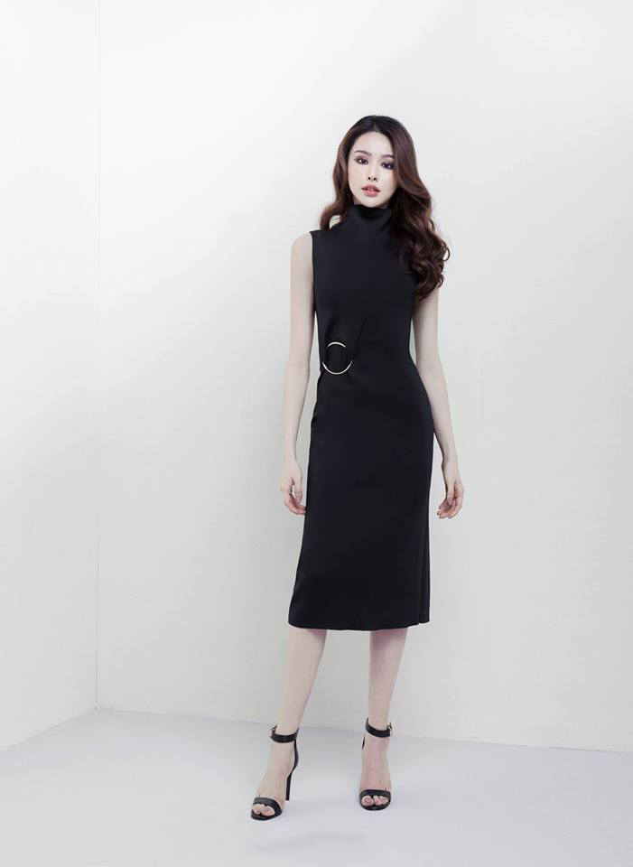 Đầm Đỏ Đô Có Khoen Sang Trọng - Đen _ HA387