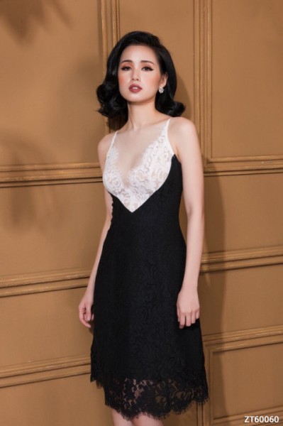 Đầm ren phối màu quyến rũ như Tâm Tít _ HA270