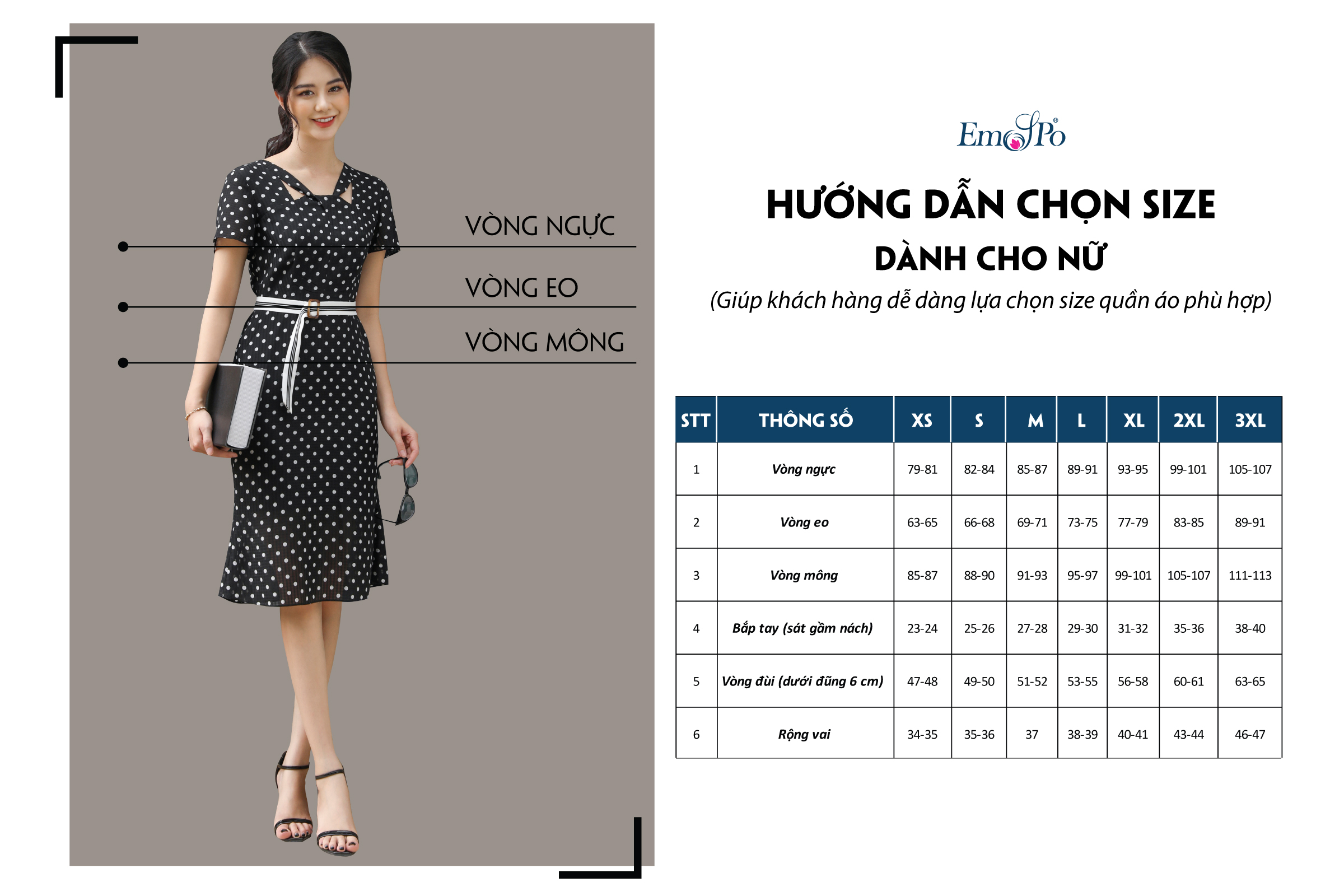 Bảng size nữ EMSPO