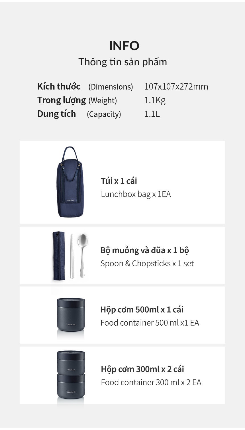 Bộ hộp cơm LocknLock LHC8052S01