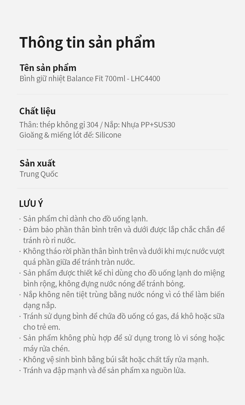 Bình giữ lạnh LocknLock Balance Fit Tumbler LHC4400