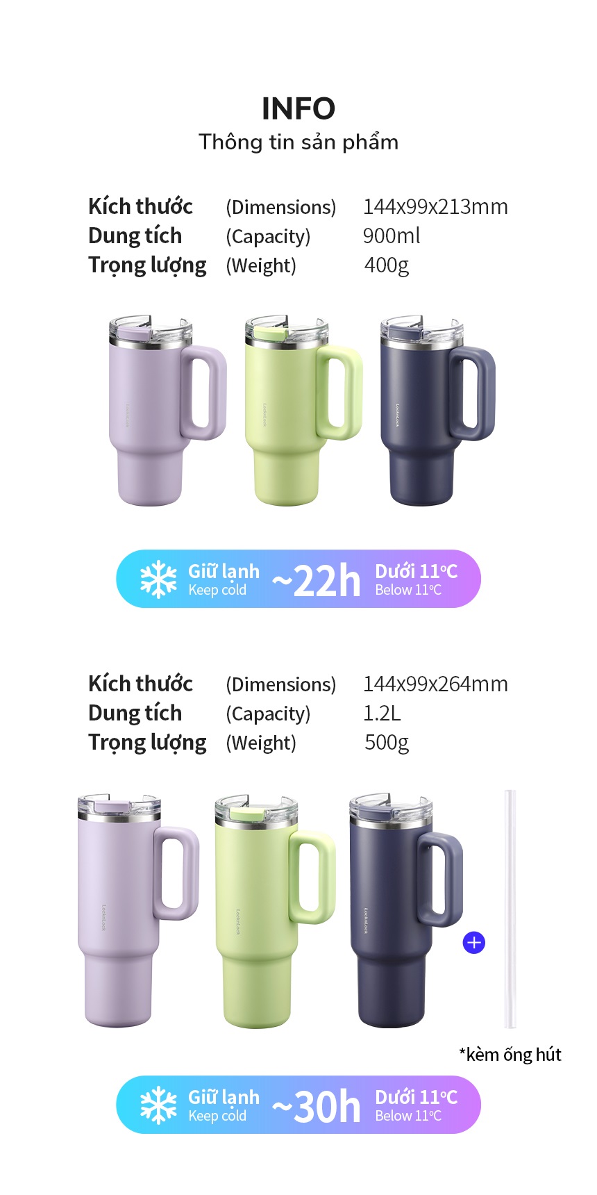 Ly giữ nhiệt LocknLock Balance Grip Tumbler LHC4397 inox 304 900ml