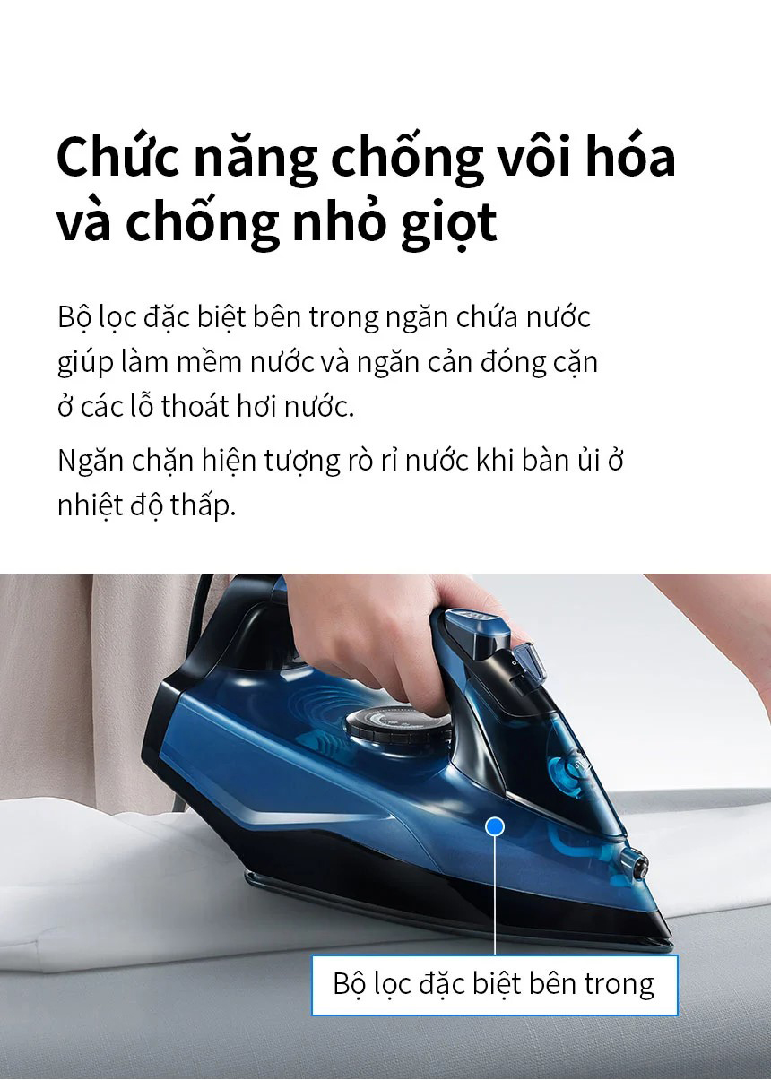 Bàn ủi | bàn là hơi nước LocknLock ENI362BLU công suất 2400w