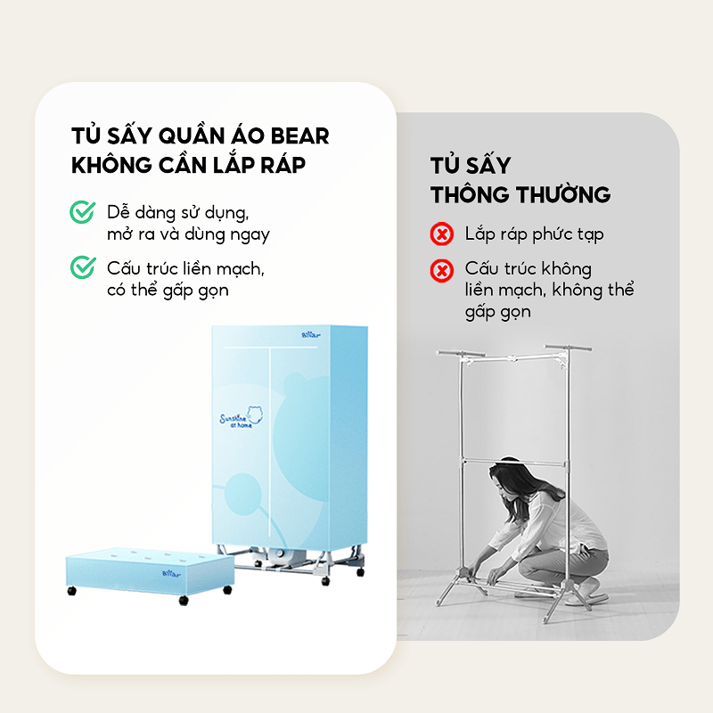 Tủ sấy quần áo Bear PCD-4H12G