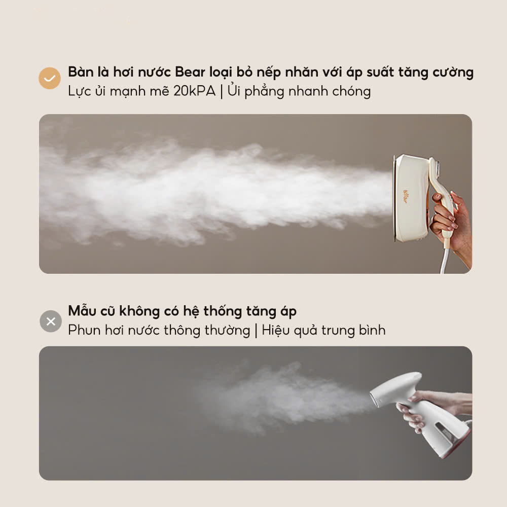 Bàn là / bàn ủi hơi nước cầm tay Bear IR-4H15H áp suất cao phun hơi mạnh mẽ