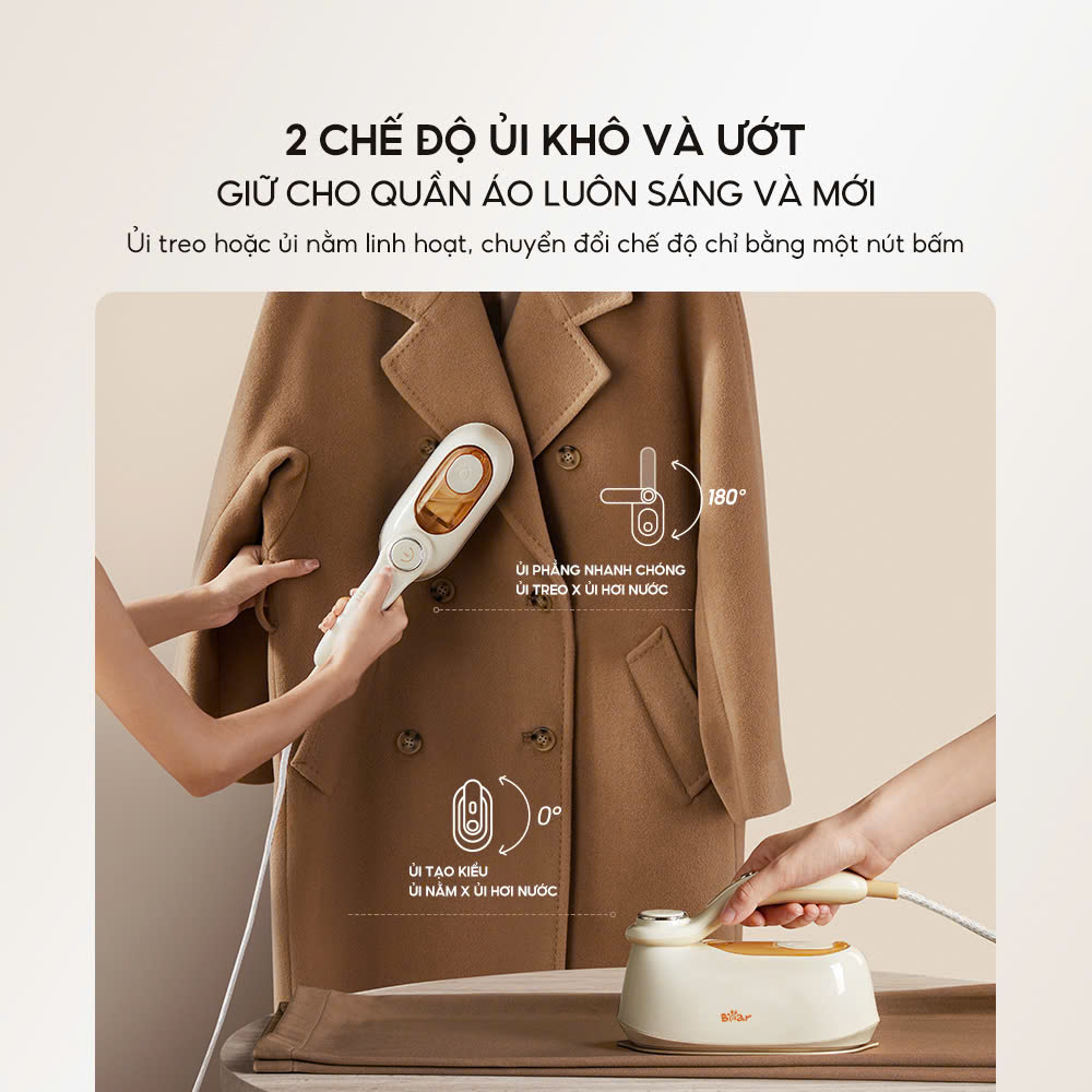 Bàn là / bàn ủi hơi nước cầm tay Bear IR-4H15H áp suất cao phun hơi mạnh mẽ