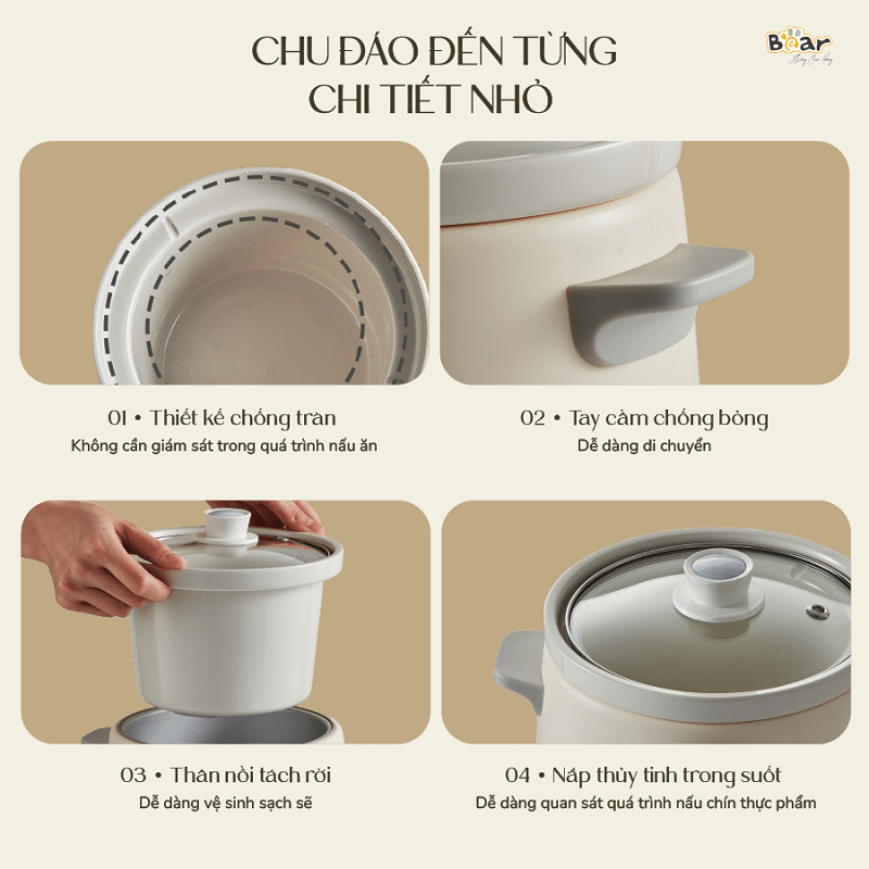 Nồi Nấu Chậm Bear Sube SB-NNC15 1.5L