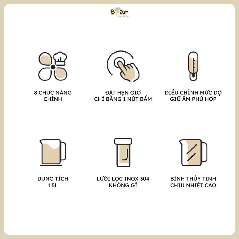 Bình Pha Trà Giữ Nhiệt Bear SB-PT15K