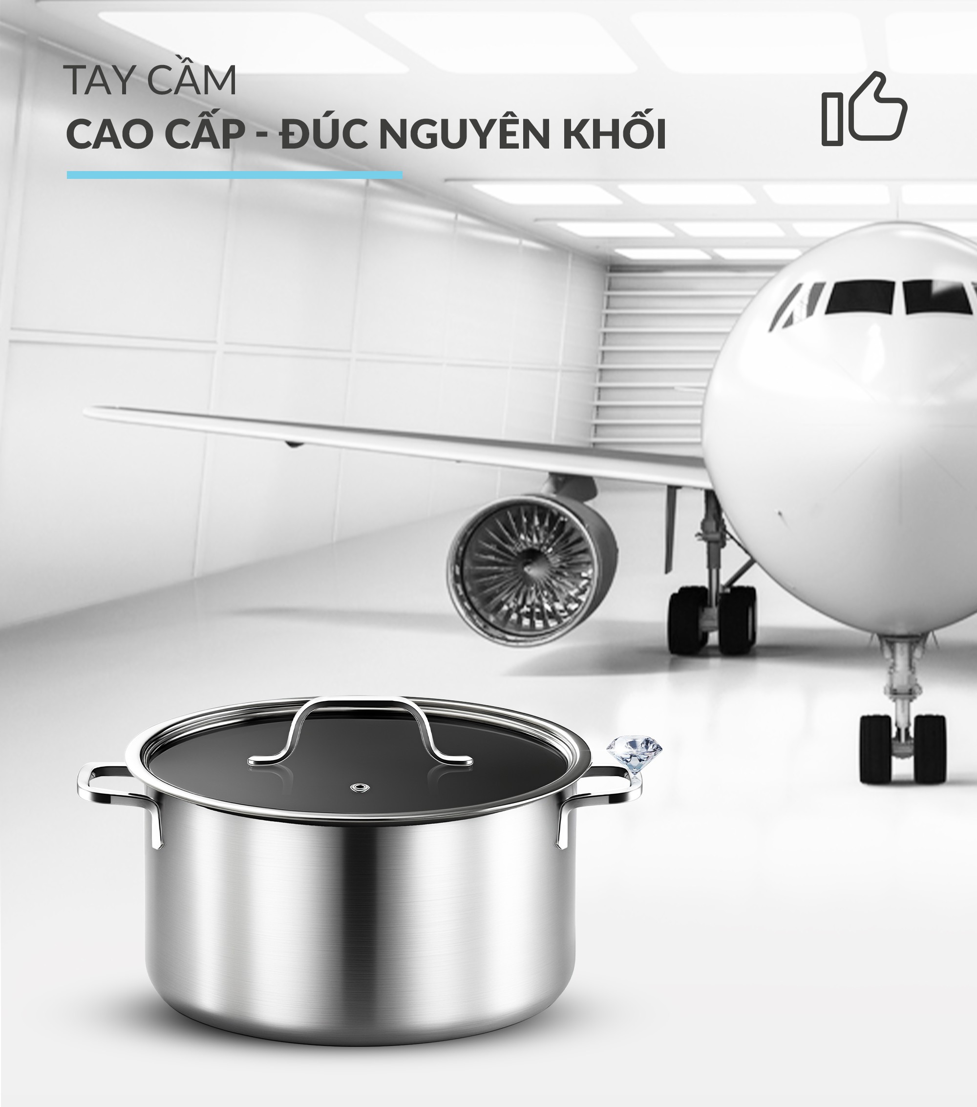 Bộ nồi Haatz inox 304 đúc liền khối INCHEON