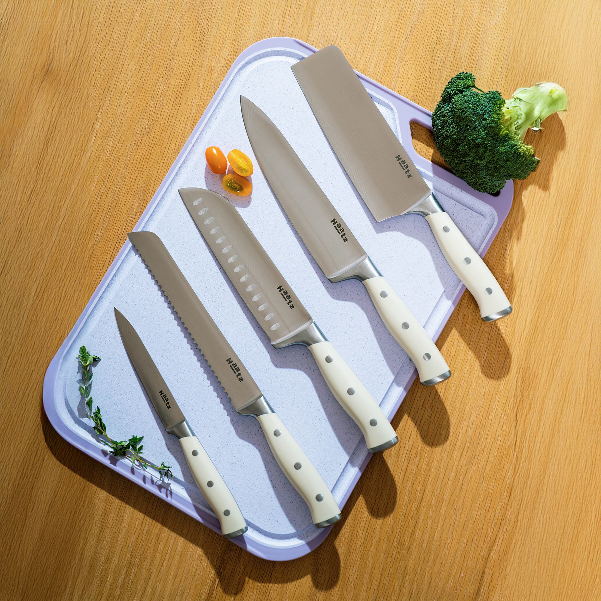 Bộ dao thép không gỉ 5Cr15MoV HAATZ 5 món CIM735 sắc bén