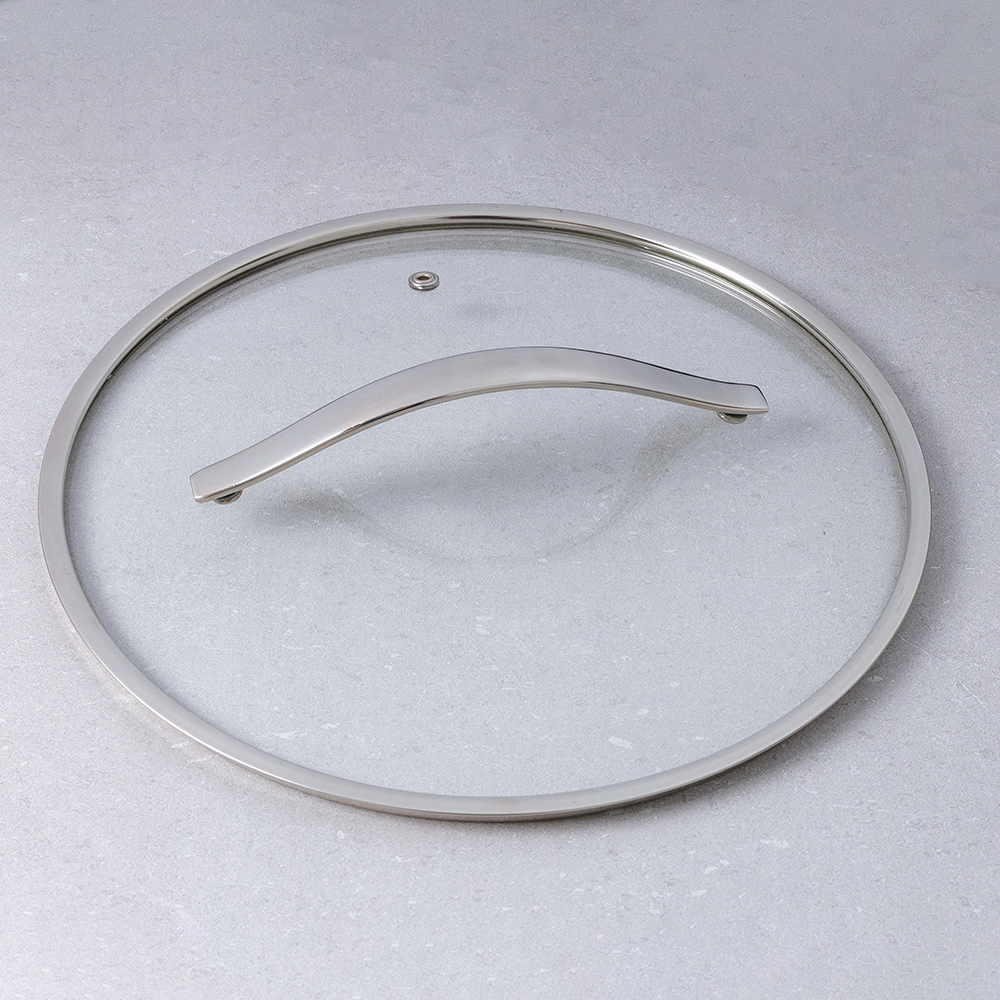 Nồi lẩu - chảo đúc inox 304 3 lớp đáy liền dập nổi Kaiyo sâu lòng 2 tay cầm vung kính size 24cm, 28cm