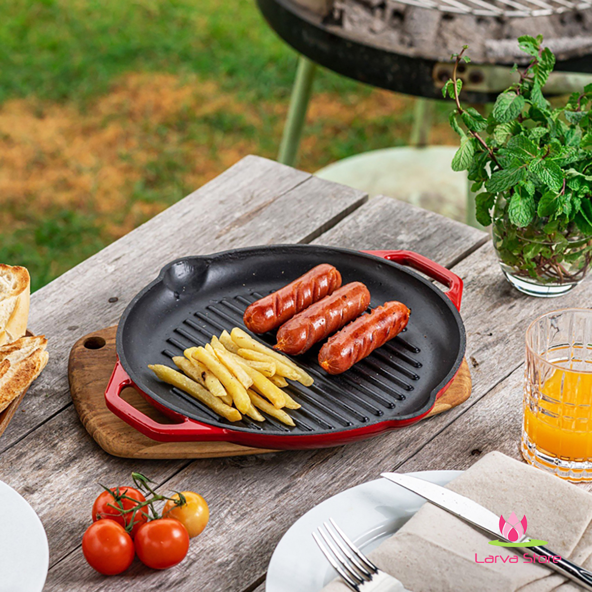 Chảo Gang Nướng Oceno 26cm