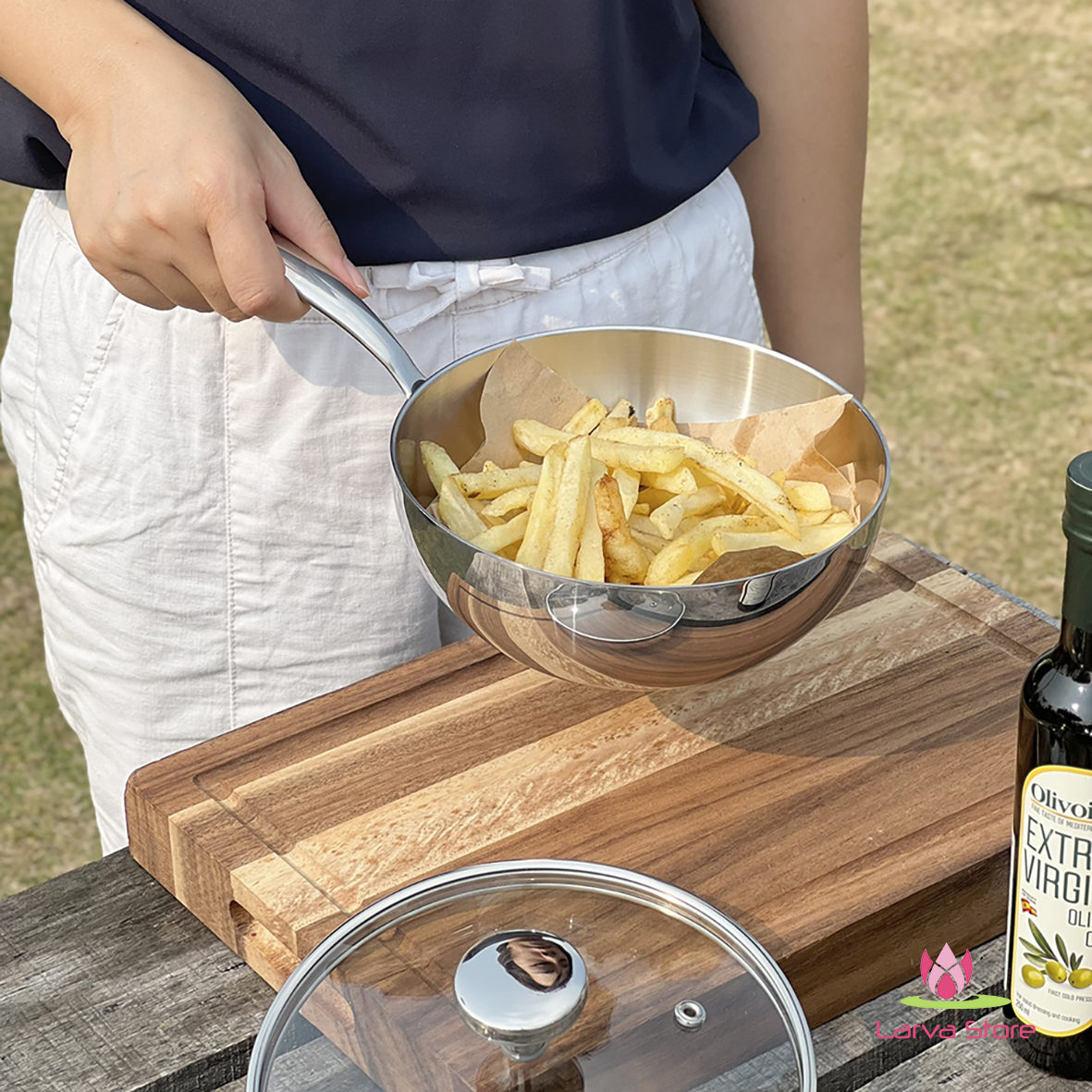 Chao inox 3 lop day lien TriPly Kaiyo sau long co vung