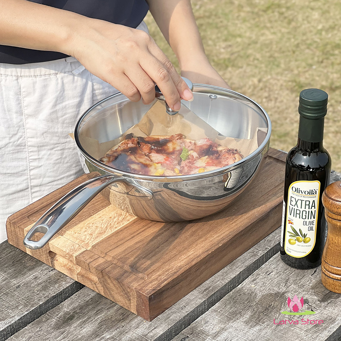 Chao inox 3 lop day lien TriPly Kaiyo sau long co vung