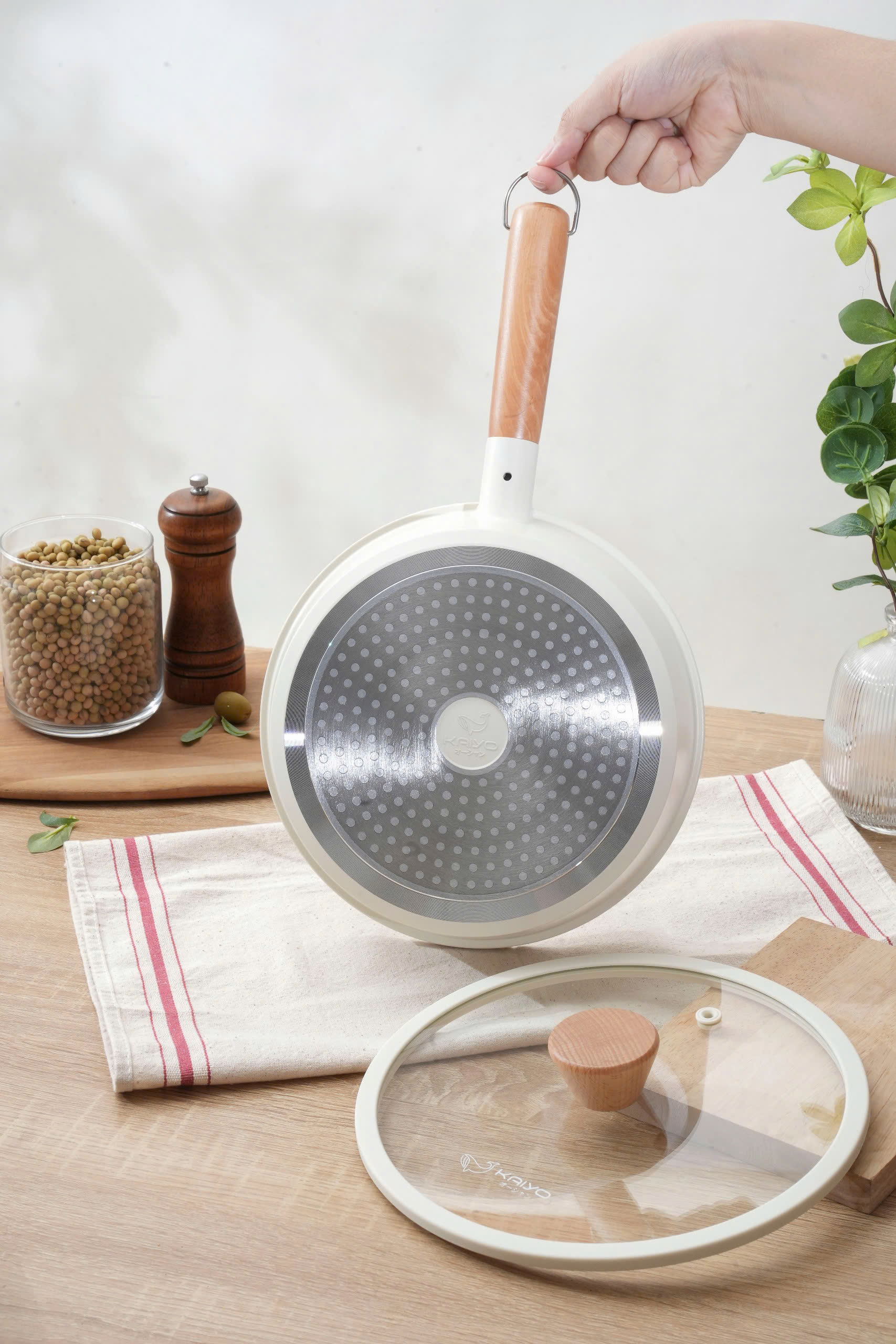 Chảo nhôm đúc nguyên khối thành cao Elegant Kaiyo 18-22-26cm