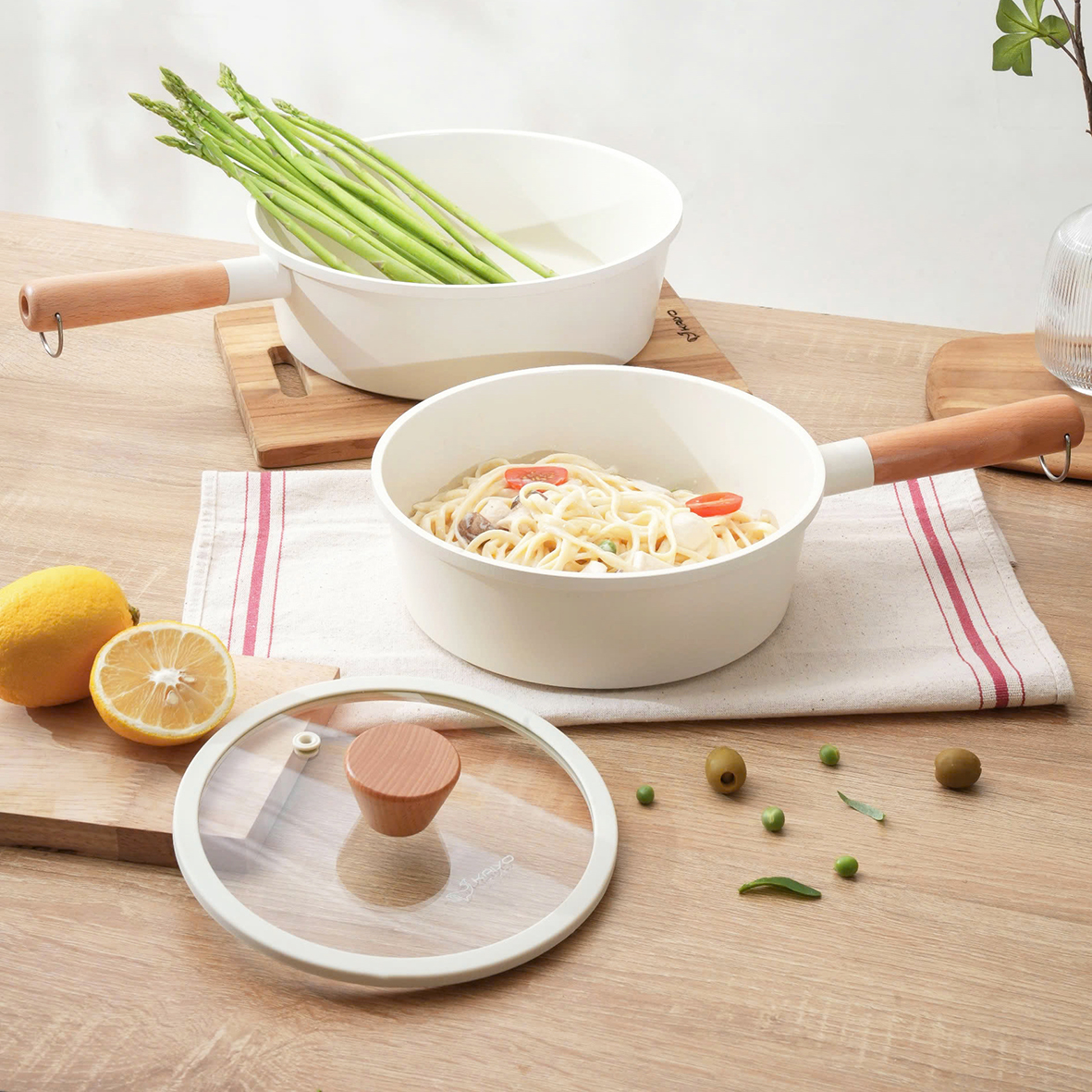 Chảo nhôm đúc nguyên khối thành cao Elegant Kaiyo 18-22-26cm