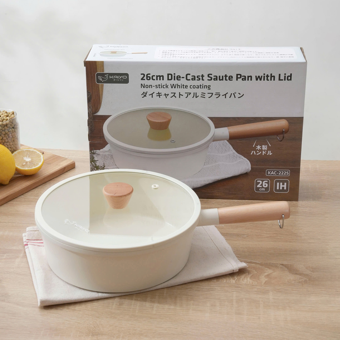 Chảo nhôm đúc nguyên khối thành cao Elegant Kaiyo 18-22-26cm