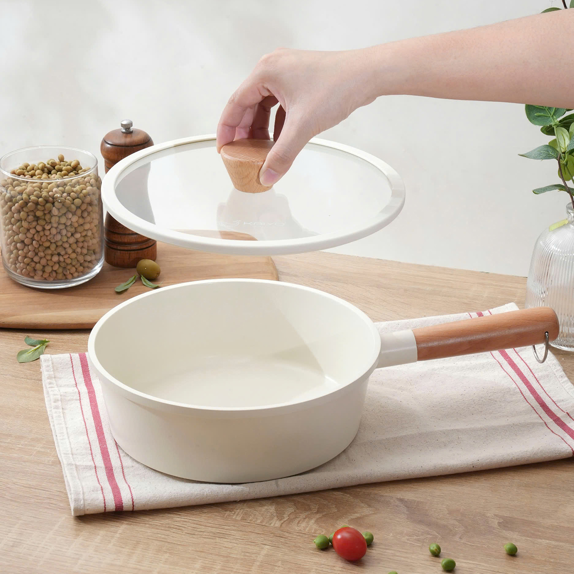 Chảo nhôm đúc nguyên khối thành cao Elegant Kaiyo 18-22-26cm