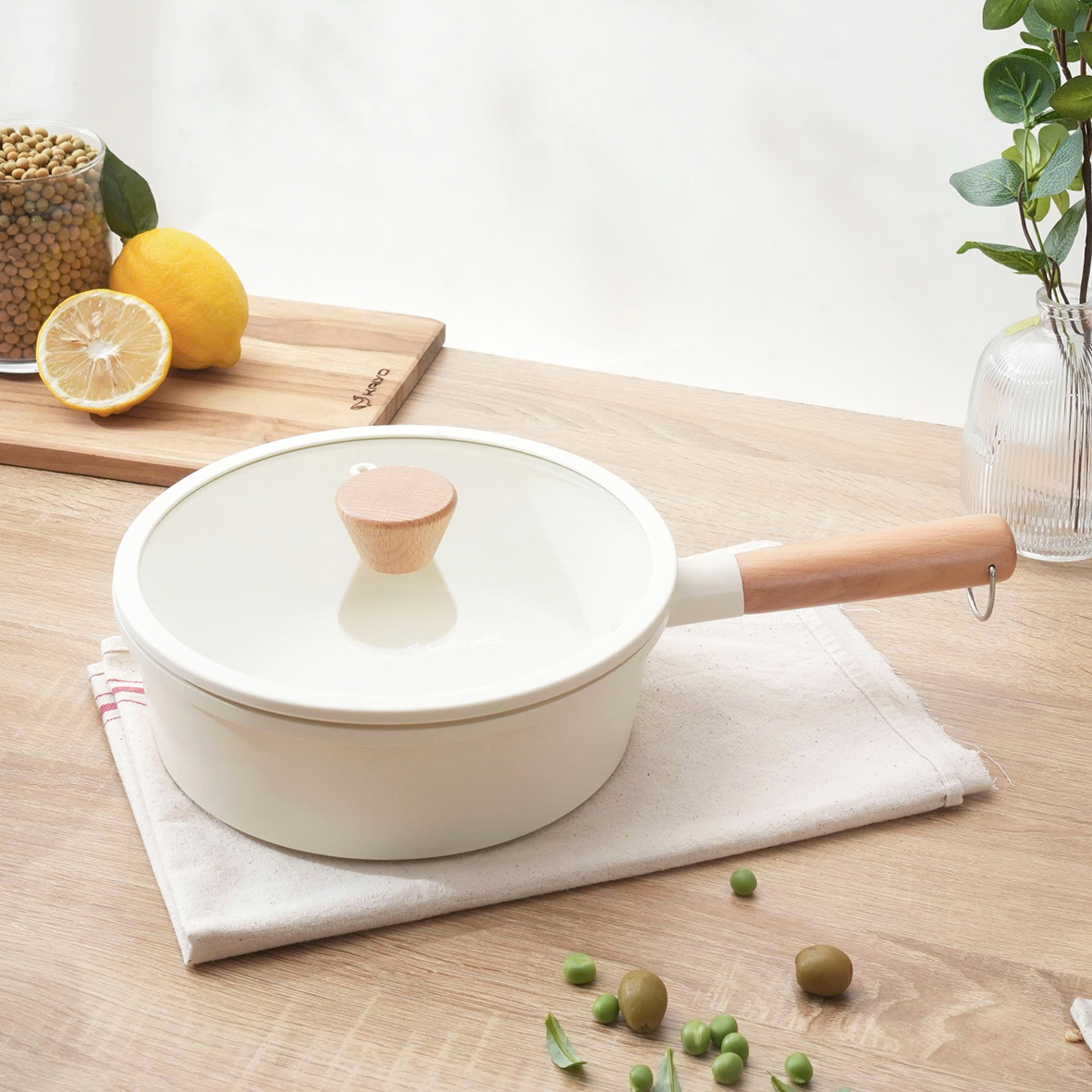 Chảo nhôm đúc nguyên khối thành cao Elegant Kaiyo 18-22-26cm