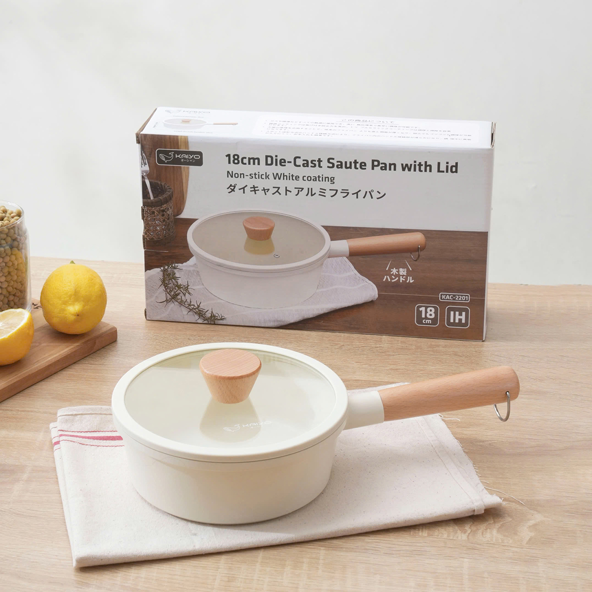 Chảo nhôm đúc nguyên khối thành cao Elegant Kaiyo 18-22-26cm