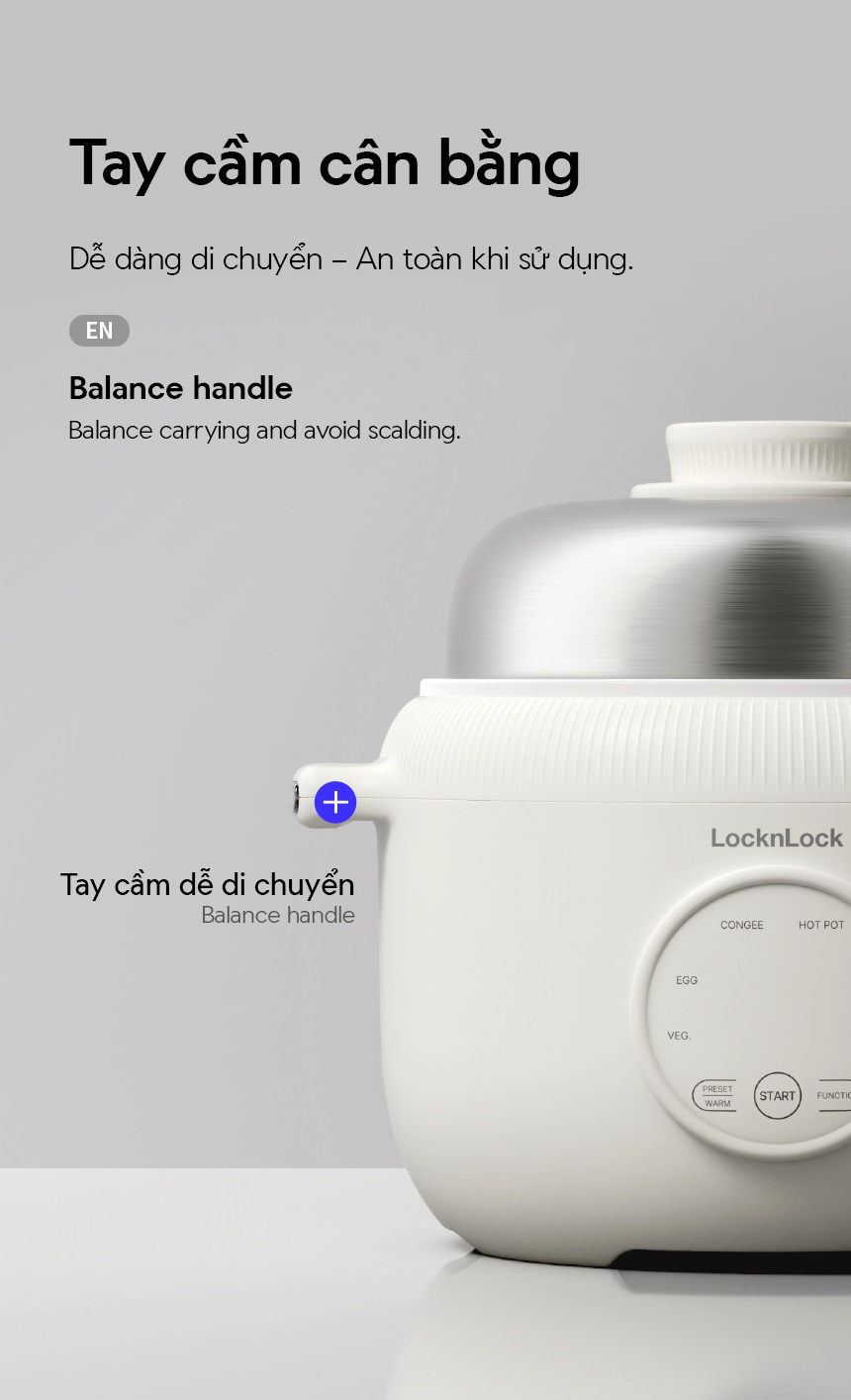 Nồi điện đa năng LocknLock Digital Multipot EJP186IVY kèm xừng hấp inox 304