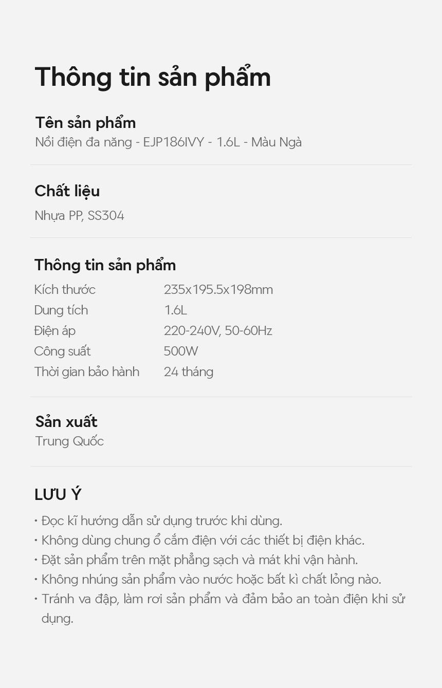 Nồi điện đa năng LocknLock Digital Multipot EJP186IVY kèm xừng hấp inox 304