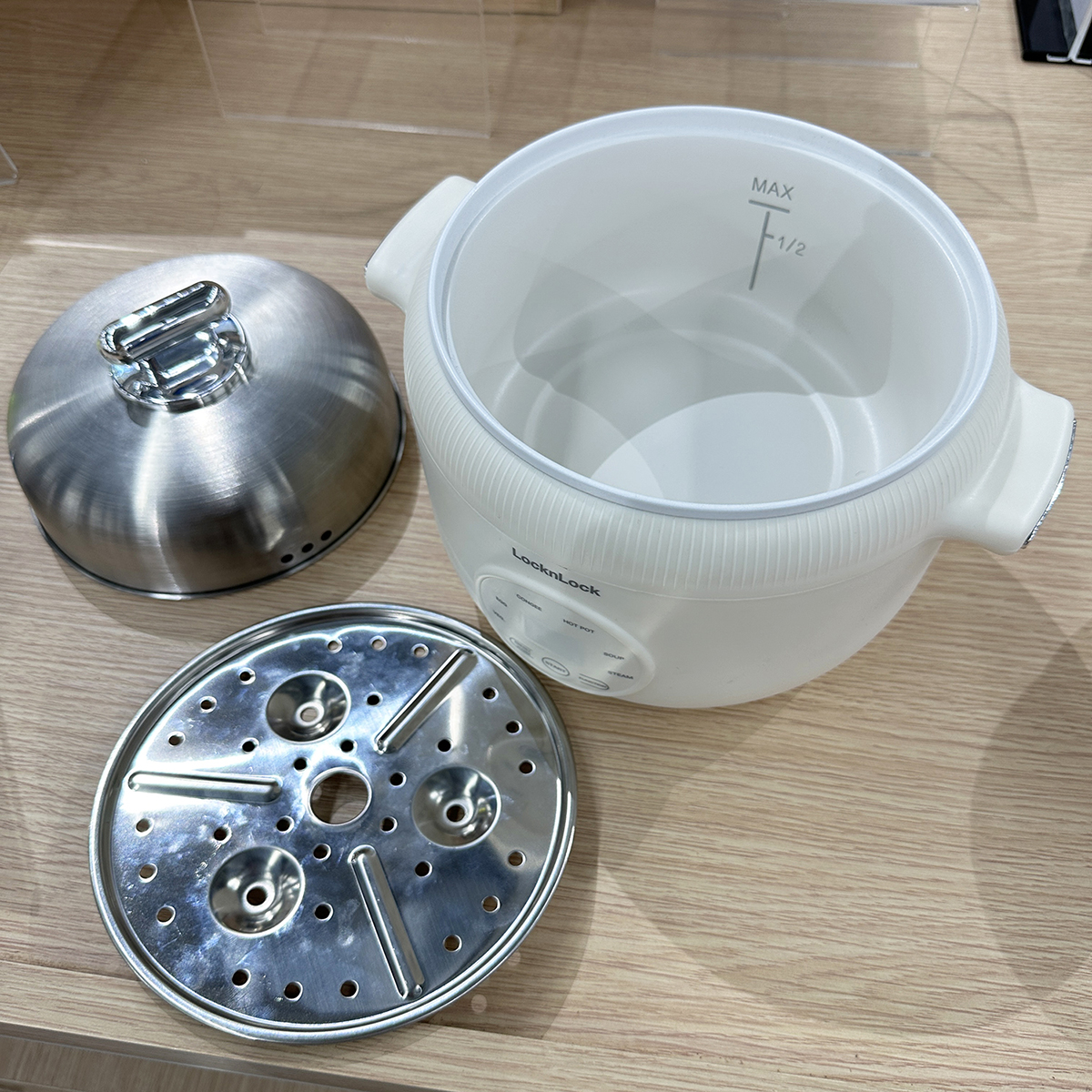 Nồi điện đa năng LocknLock Digital Multipot EJP186IVY kèm xừng hấp inox 304