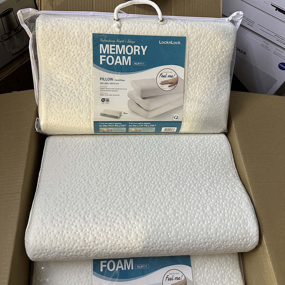 Gối Memory Foam LocknLock ruột cao su non mút hoạt tính thoáng khí 50D HLW111