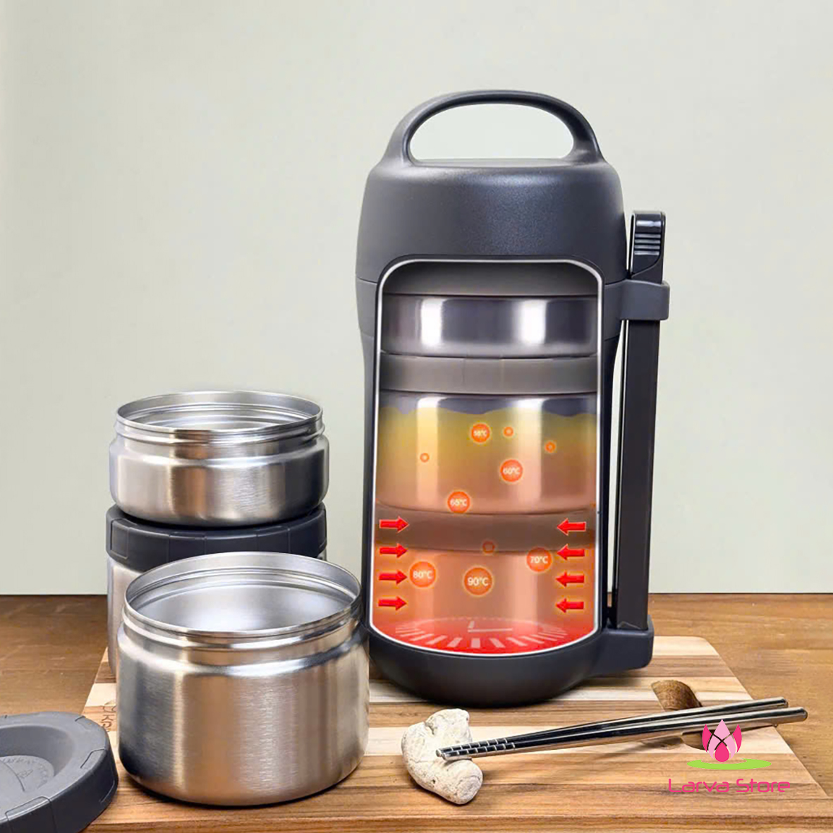 bo hop com giu nhiet Kaiyo 1600ml