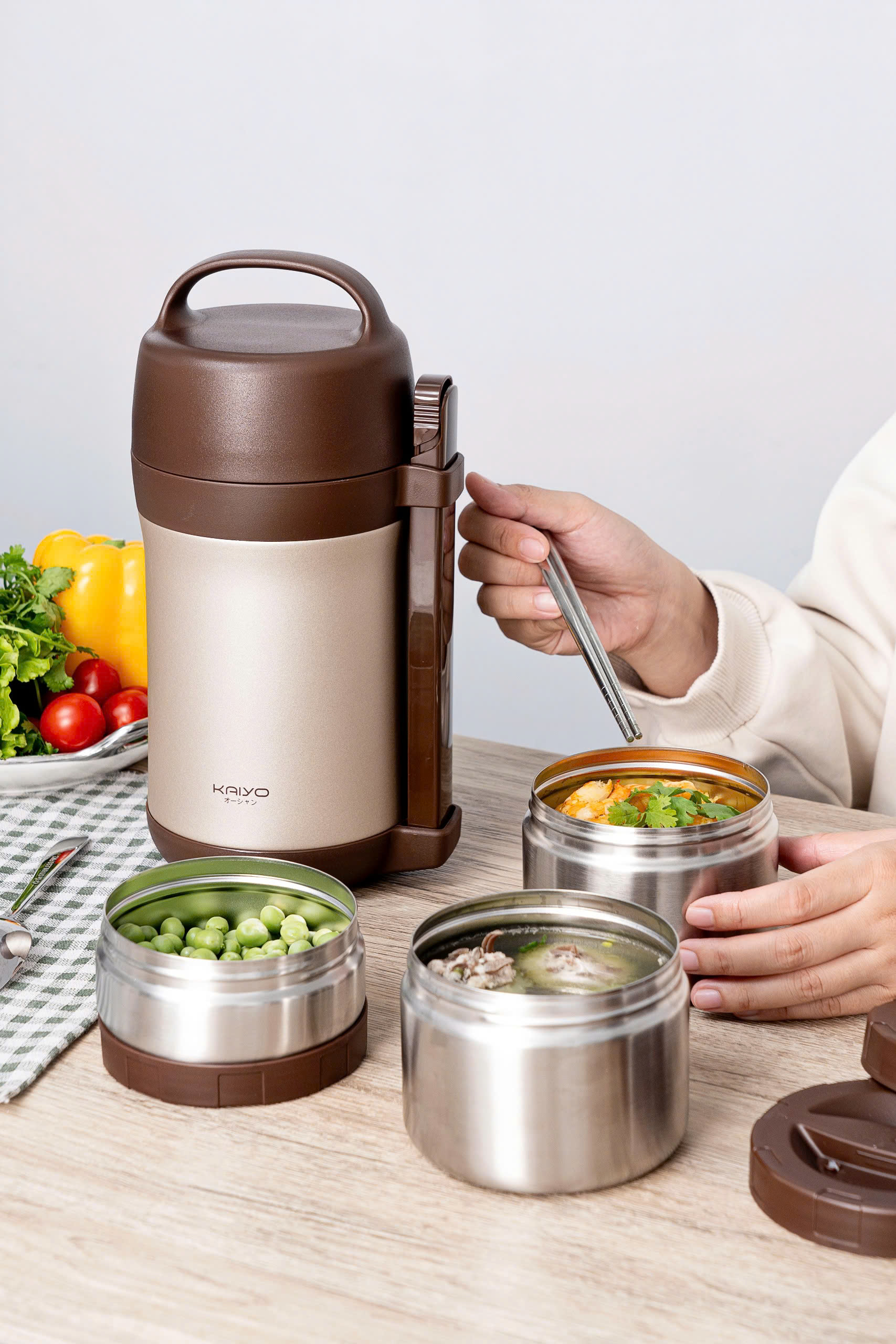 Bộ hộp cơm giữ nhiệt Kaiyo 1600ml