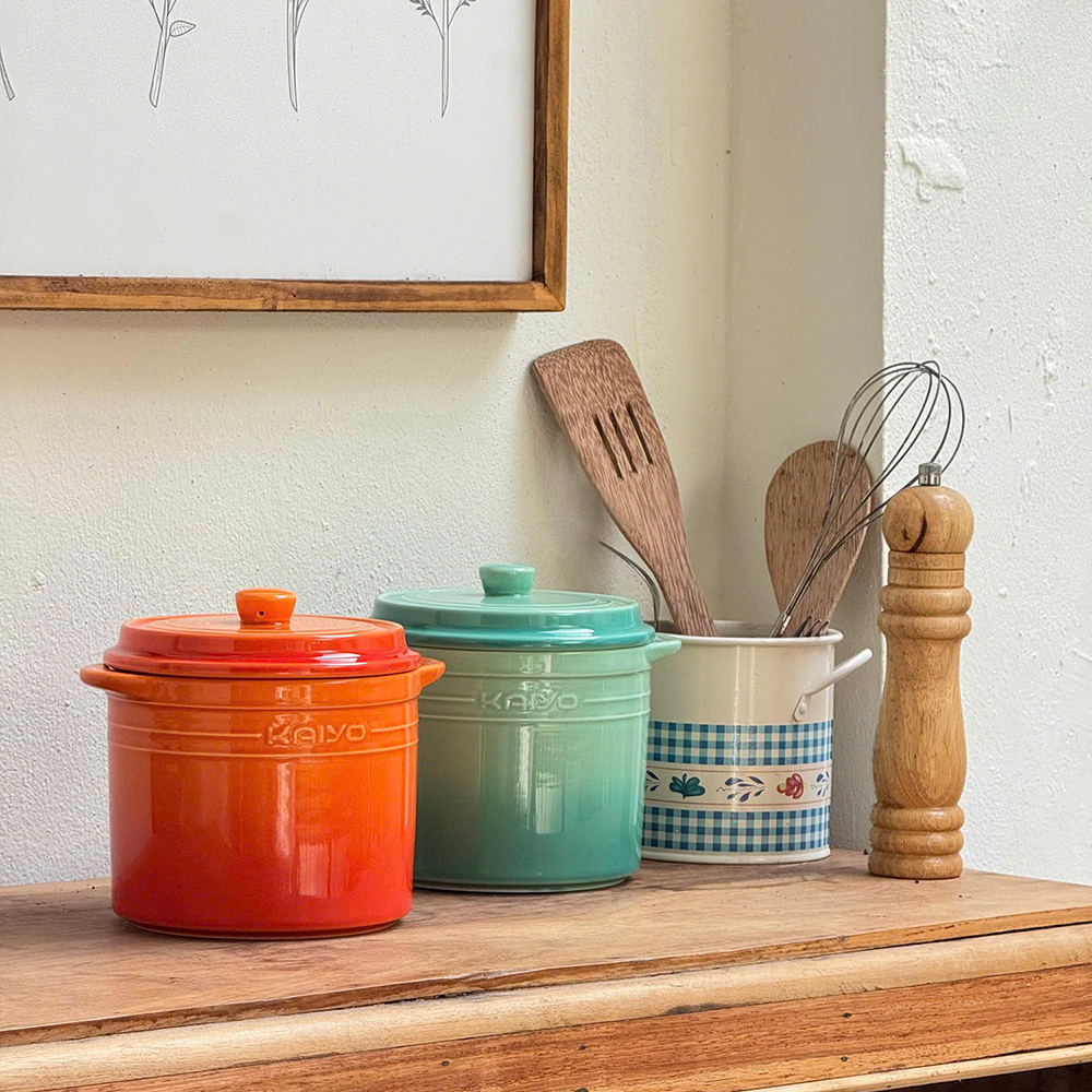 Hũ gốm sứ muối dưa cà Rainbow Kaiyo dung tích 2 lít