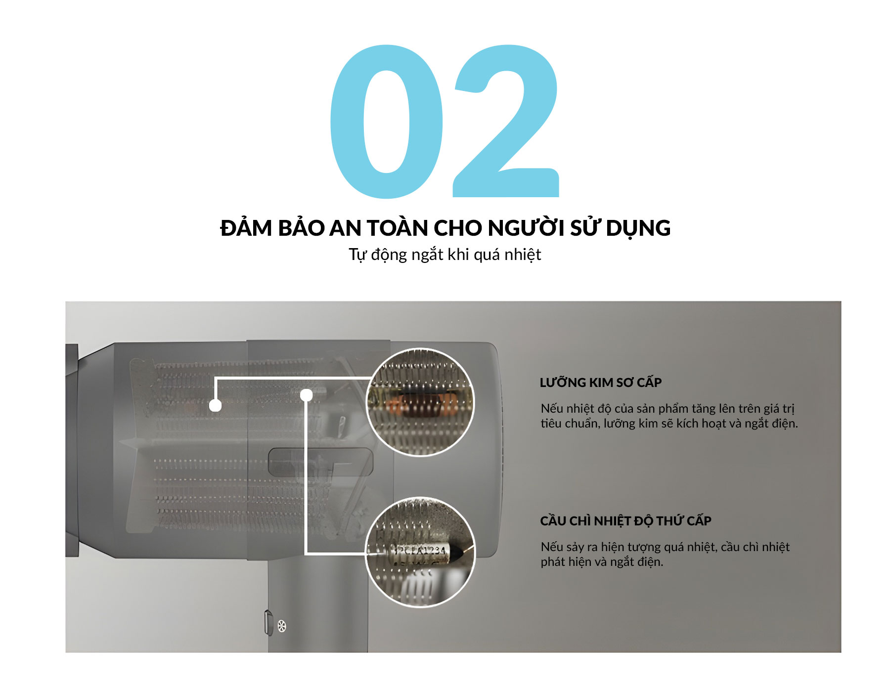 Máy Sấy Tóc HAATZ CIM908 Sấy Tóc 2 Chiều Nóng Lạnh