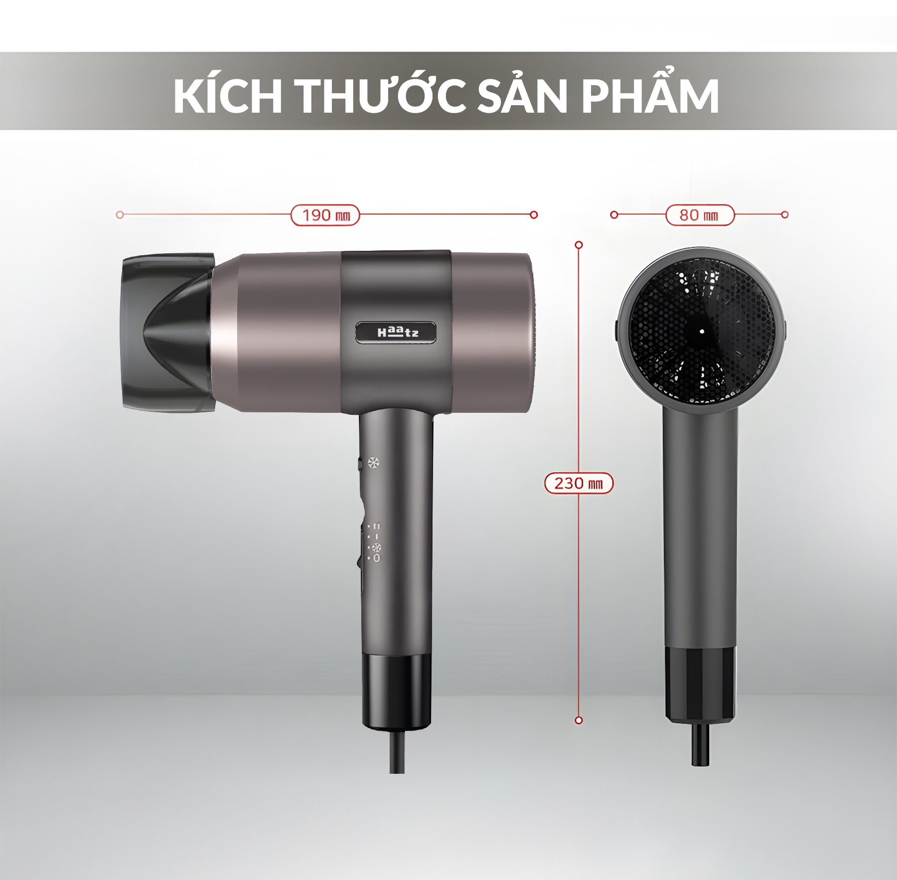 Máy Sấy Tóc HAATZ CIM908 Sấy Tóc 2 Chiều Nóng Lạnh