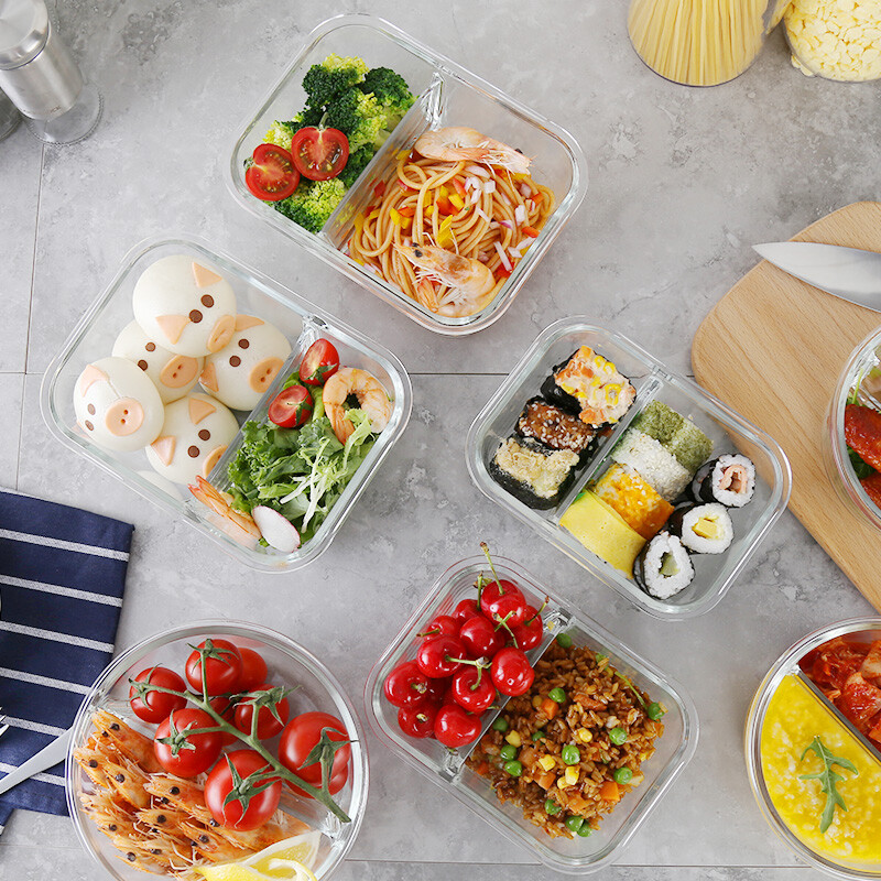 Hộp cơm thủy tinh chia 2 ngăn 1050ml LocknLock