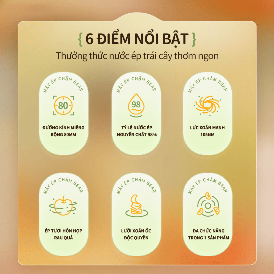 Máy ép chậm Bear SJ-4H01T