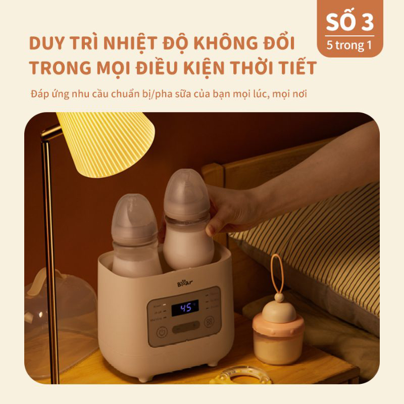 Máy hâm sữa tiệt trùng Bear BW-4H03M