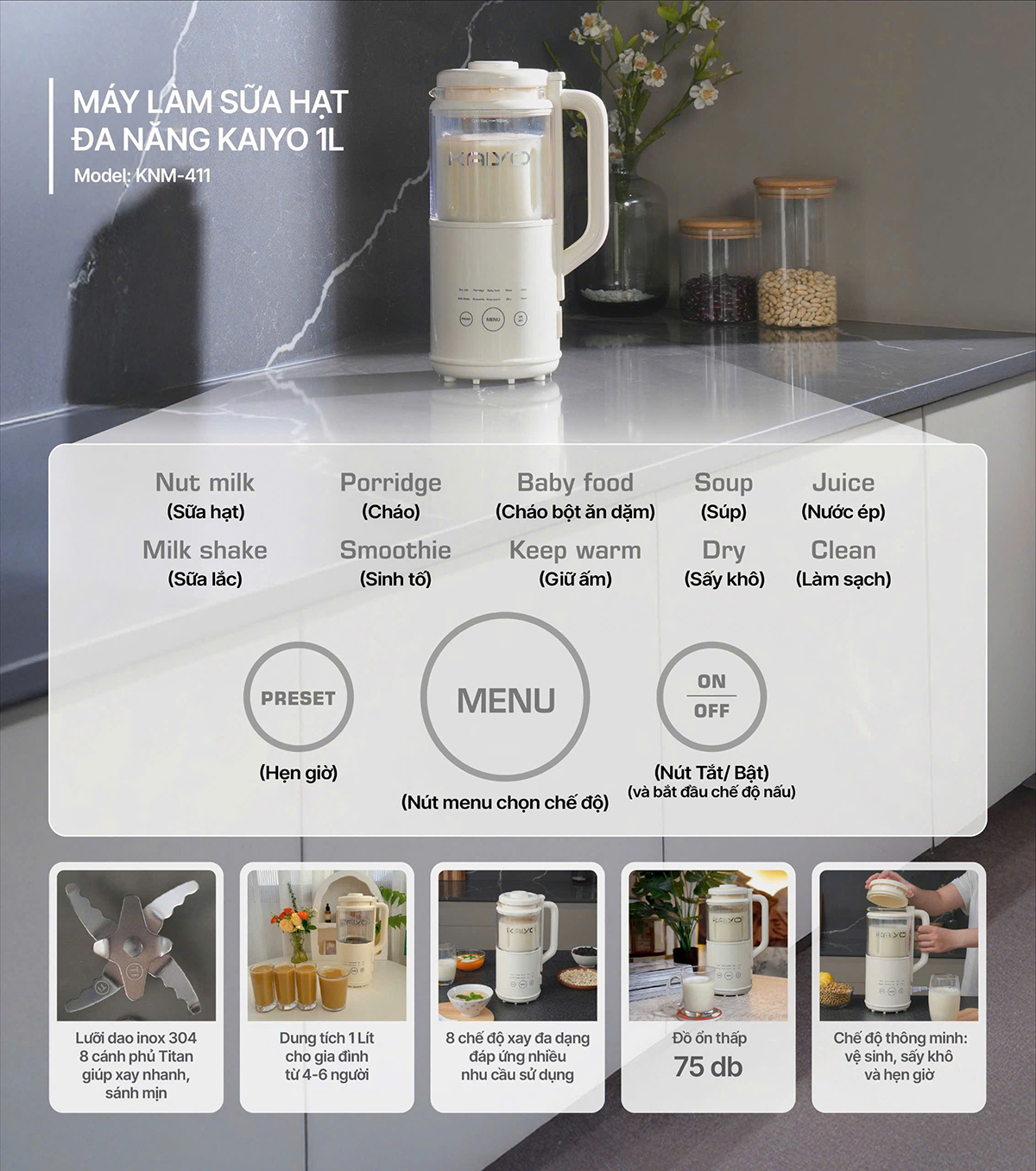 Máy lam sua hat Kaiyo