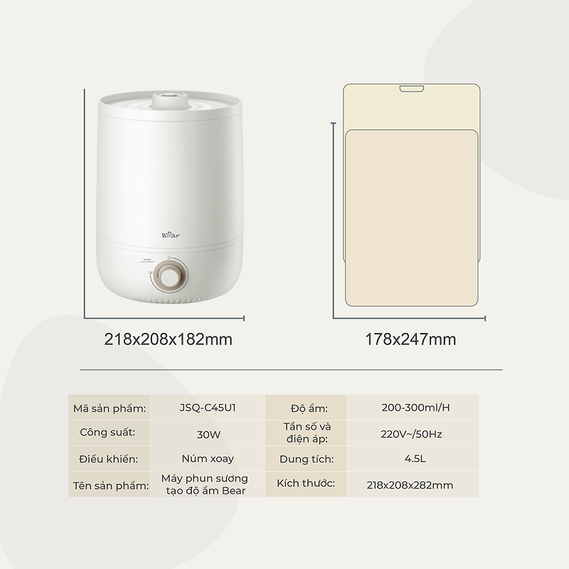 Máy Phun Sương Tạo Ẩm Bear JSQ-C45U1