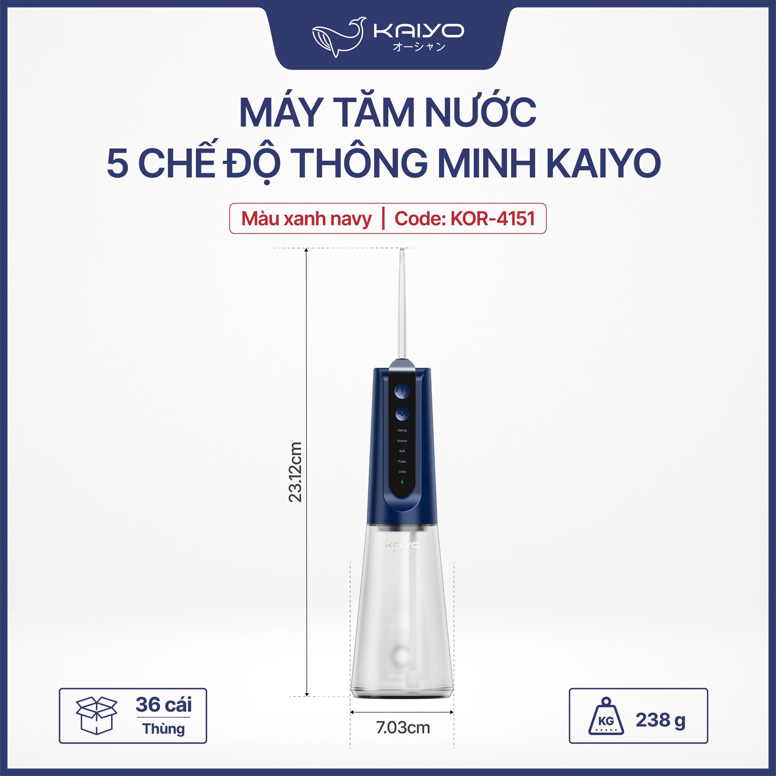 Máy tăm nước 5 chế độ thông minh Kaiyo (Model: KOR-415)