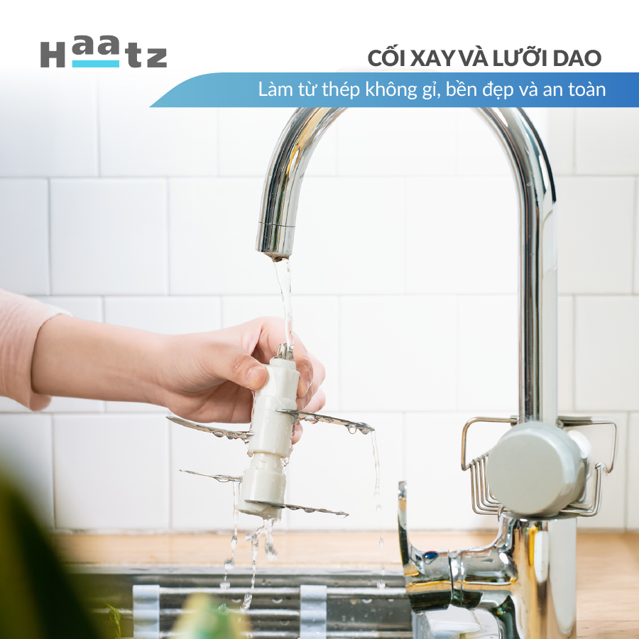 Máy xay đa năng HAATZ CIM382 gồm 2 cối xay inox 304 kèm phụ kiện đánh ruốc