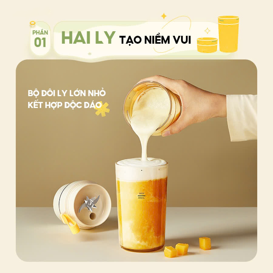 Máy xay sinh tố cầm tay Bear SB-MX04K Bản Quốc Tế