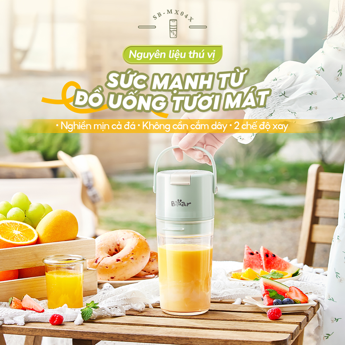 may xay sinh to cam tay Bear SB-MX04X