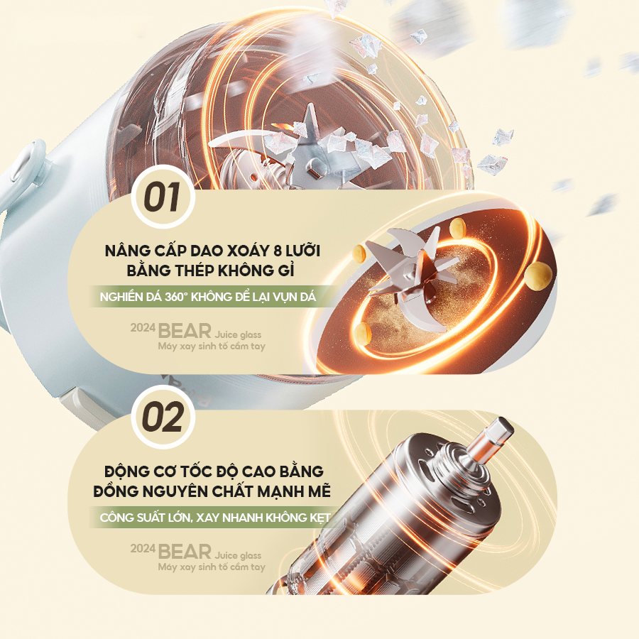 may xay sinh to cam tay Bear SB-MX04X