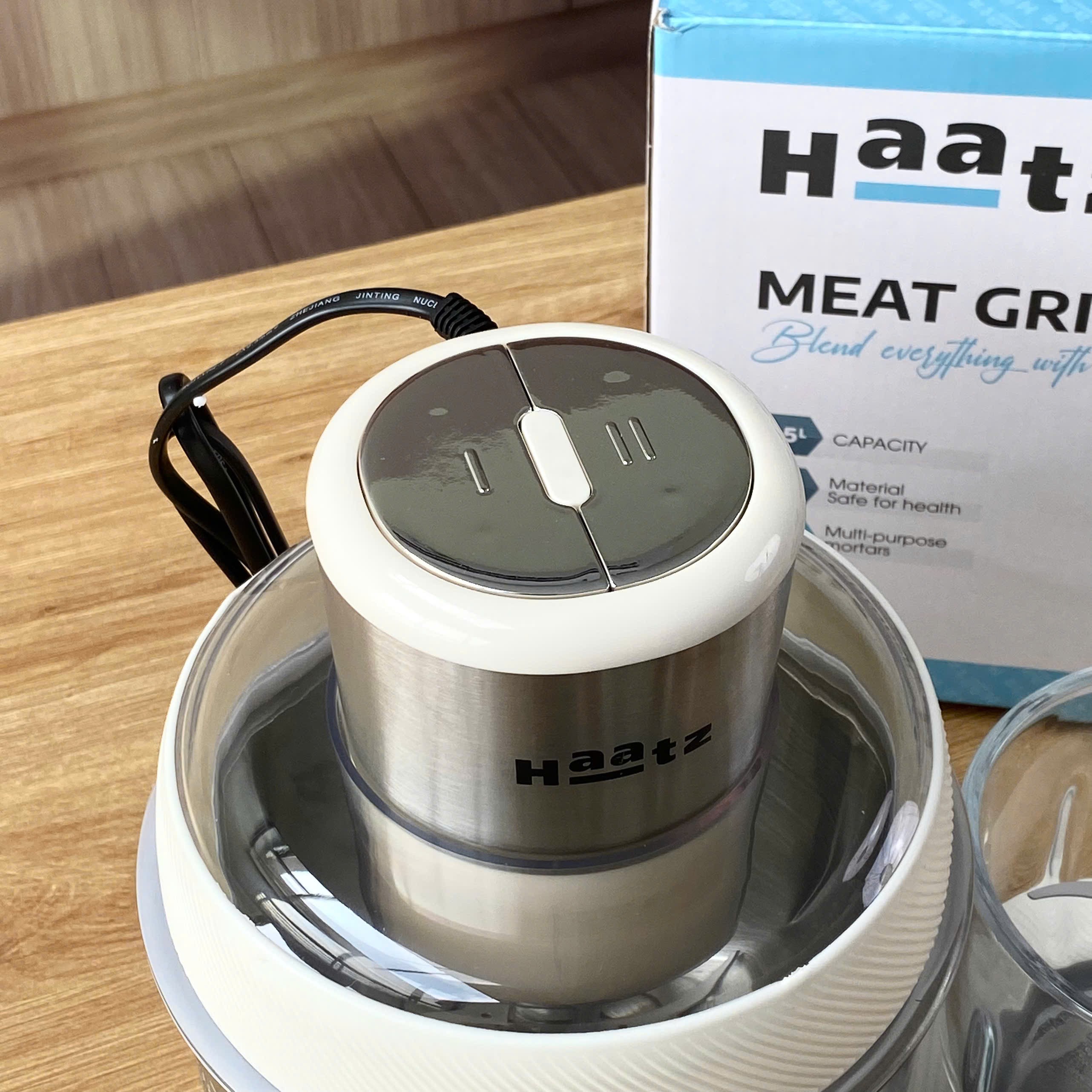 Máy xay đa năng CIM382 Haatz 500W (1 cối inox, 1 cối thủy tinh, kèm lõi đánh ruốc bóc tỏi)