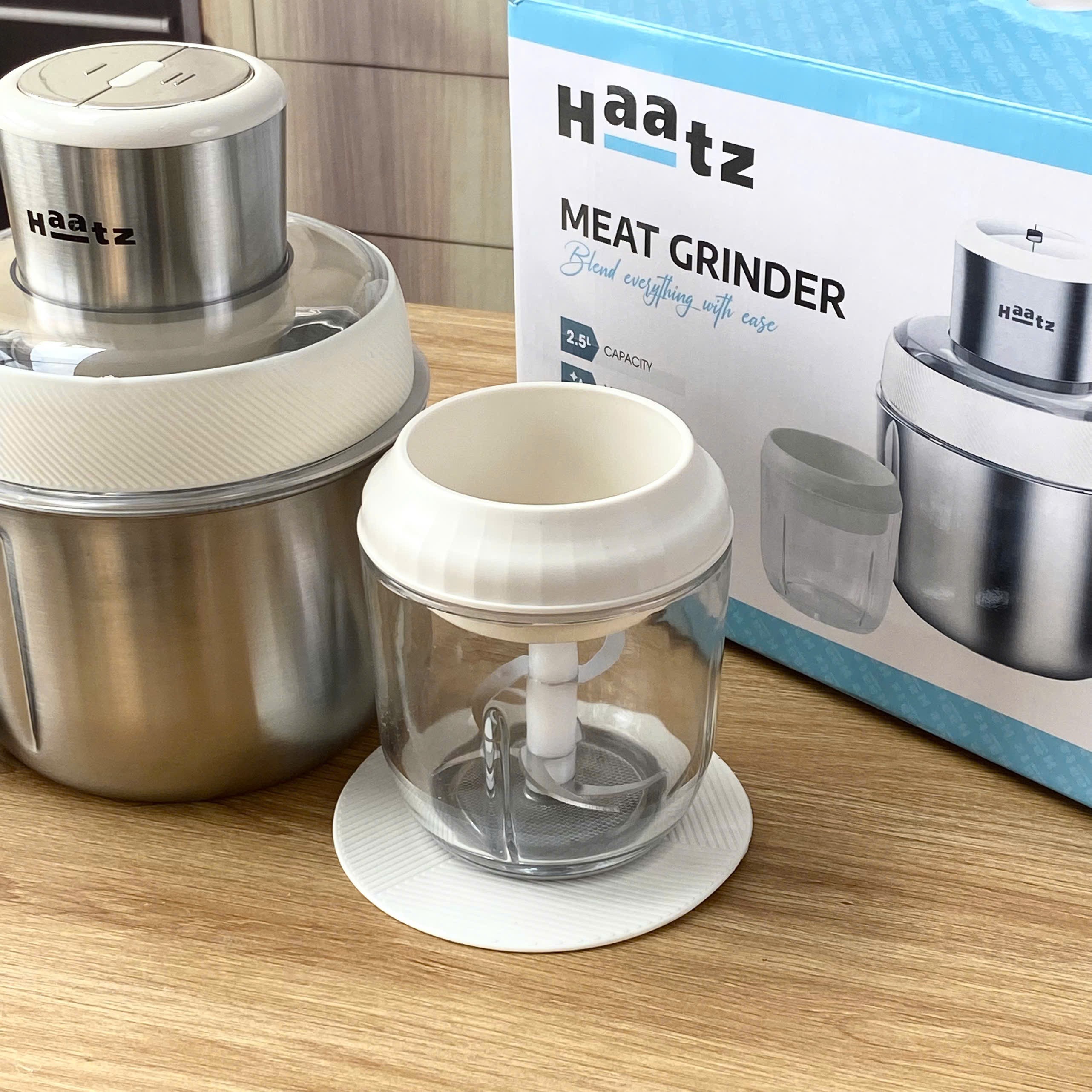 Máy xay đa năng CIM382 Haatz 500W (1 cối inox, 1 cối thủy tinh, kèm lõi đánh ruốc bóc tỏi)