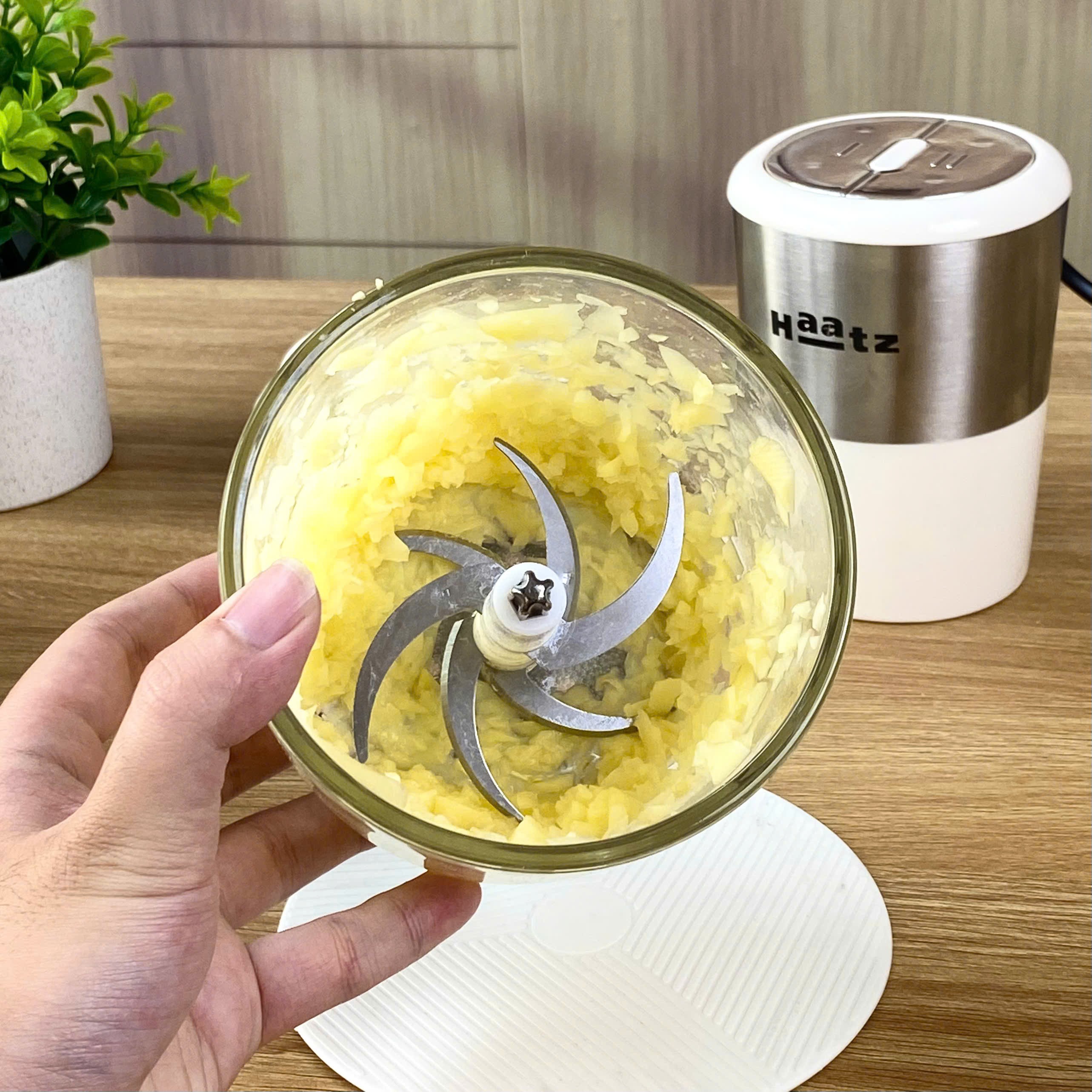 Máy xay đa năng CIM382 Haatz 500W (1 cối inox, 1 cối thủy tinh, kèm lõi đánh ruốc bóc tỏi)