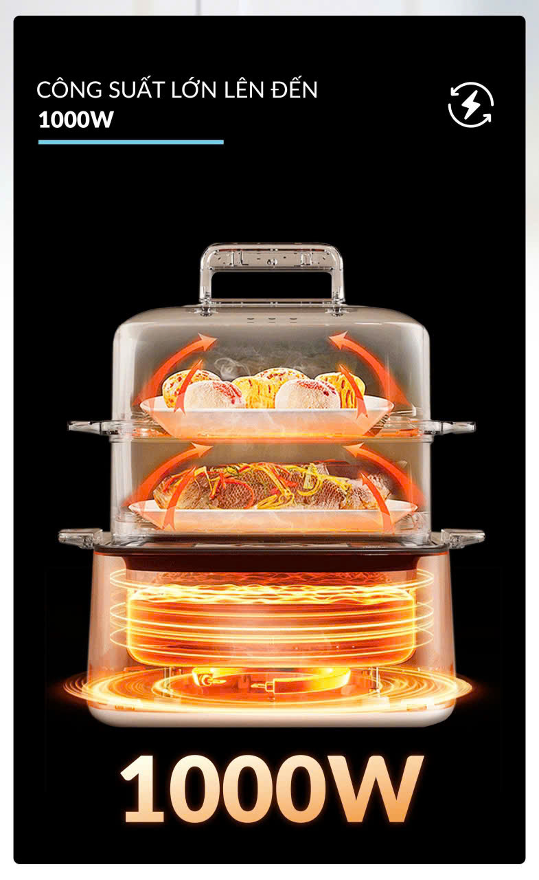 Nồi lẩu hấp đa năng Haatz CIM371 10 lít 8 chức năng hấp