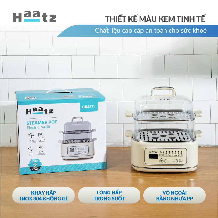 Nồi lẩu hấp đa năng Haatz CIM371 10 lít 8 chức năng hấp