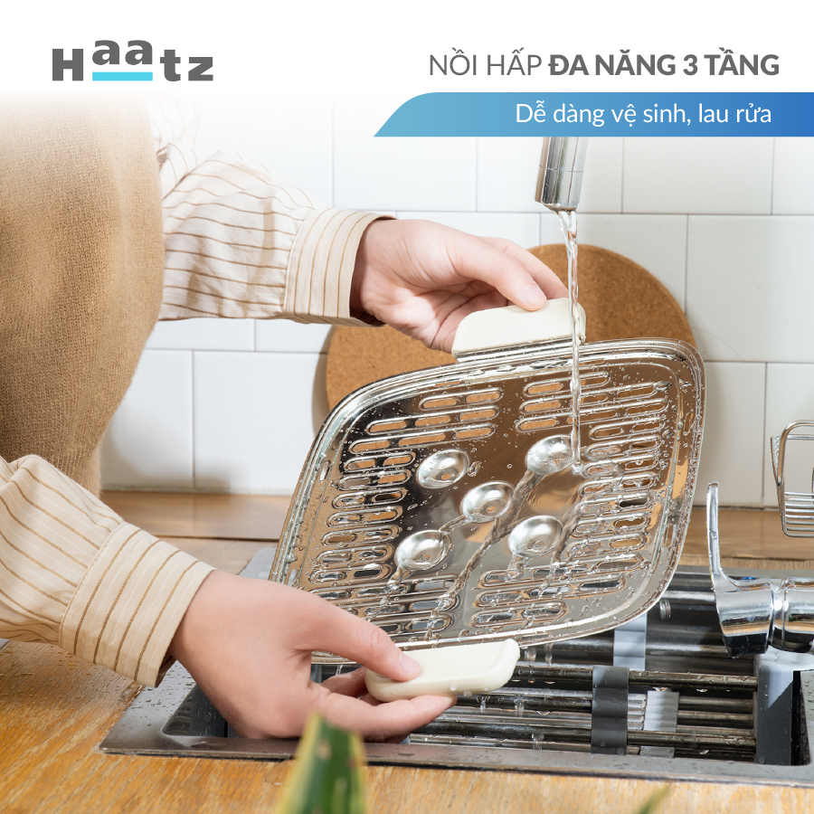 Nồi lẩu hấp đa năng Haatz CIM371 10 lít 8 chức năng hấp