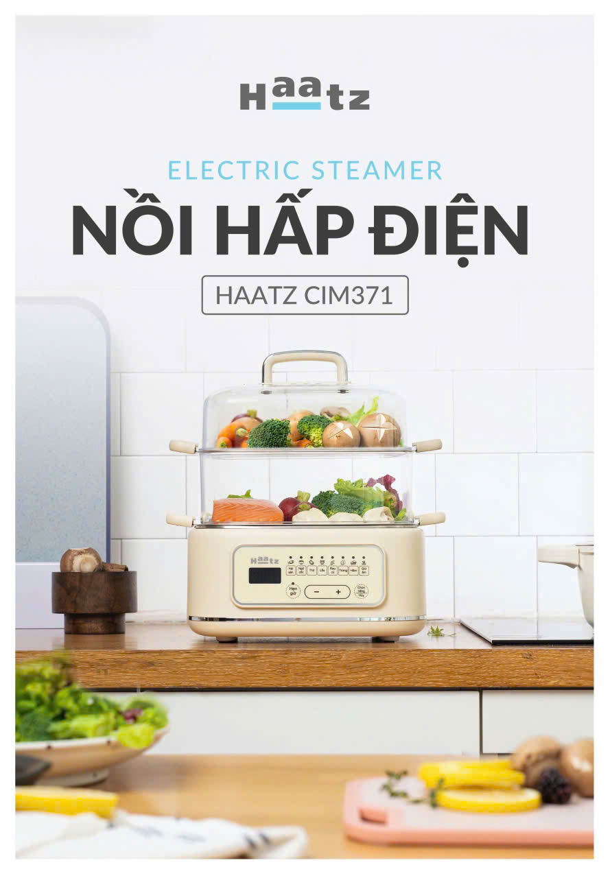 Nồi lẩu hấp đa năng Haatz CIM371 10 lít 8 chức năng hấp